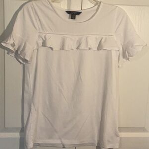 Polo by Ralph Lauren White Ruffled Short Sleeve Tee